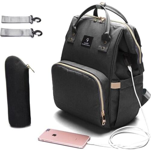 Diaper Bag USB Large Capacity Nappy Bag Waterproof Maternity Travel Backpack Designer Nursing Bag Baby Care Stroller Handbag New