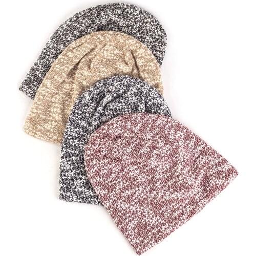 New Knitted Beanies Hats For Men Women Autumn Winter Two-Layer Mixed Color Breathable Skull Caps Hip Hop Casual Outdoor Caps