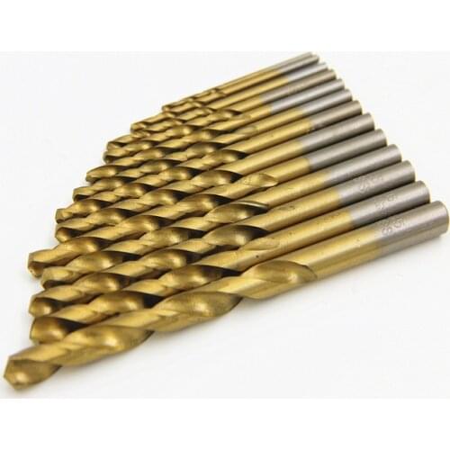 Fixmee 13pcs/set High Quality Mini Twist Drill Bit HSS Titanium Coated Drill Bit Set Woodworking Metal Plastic Tools 1.5-6.5mm
