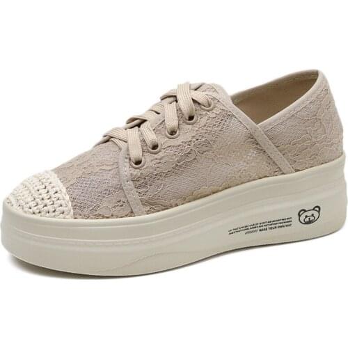 Plus Thicken Sole Flats Woman Espadrilles Shoes Fly Weaving Platform Creepers Ladies Hemp Shoes Breathable Lace-Up Sneakers