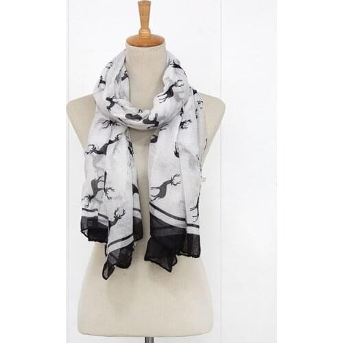 Newest Fashion Womens Cute Animal Christmas Deer Print Square Scarf Wrap 180cm*90cm Free Shipping