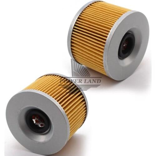 1pair Yellow Motorcycle Engine Oil Filter Machine Filter Fits for Kawasaki EL/EX250 Z400/440/500/550/650/750/900 ZR/ZX/ZRX/400
