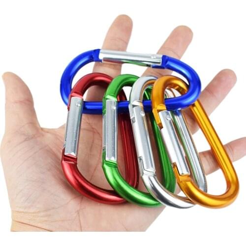 1pc Big Size 98x53mm Carabiner Large D Button Sponge Handle Buckle D-Ring Shape Aluminum Alloy Sponge Shopping Hook Random Color