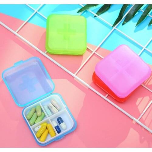 1PCS Superior Pill Cases For Travel No-toxic 4 Slot Medicine Organizer Box Empty Medicine Storage Capsule Drugs Sorter Container