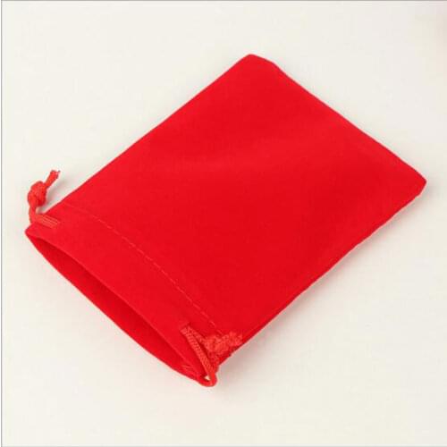 100 pcs/Lot 9 Size Red Jewelry Velvet Gift Bags For Jewelry Cosmetic Packaging Bags 2018 New Velvet Drawstring Bags Wholesale