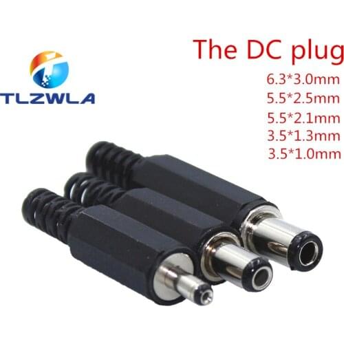 100Pcs DC power plug 5.5* 2.1mm 5.5* 2.5mm 3.5 * 1.35mm 6.3* 3.0mm adapter connector plug 2.5* 0.7mm