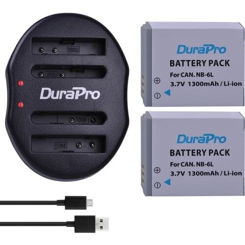 2pc NB-6L NB6L NB 6L NB-6LH 1300mAh Rechargeable Li-Ion Battery + USB Charger For CANON PowerShot SX240 SX260 HS IXY110 SD980