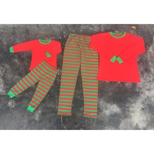 2016 new arrival christmas baby clothing red green stripe infant children kids soft Christmas Family Pajamas