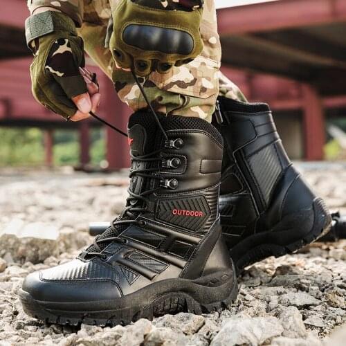2020 Outdoor Hiking Shoes Waterproof Mens Desert Military Tactical Boots Men Combat Army Boots Militares Sapatos Masculino