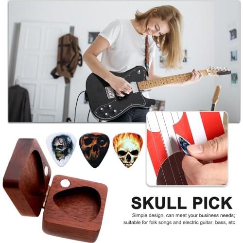 2021 Hot Guitar Picks Mediator Thickness Wooden Guitar Picks Box Holder Ukulele Plectrum Case Instrument Part Tools
