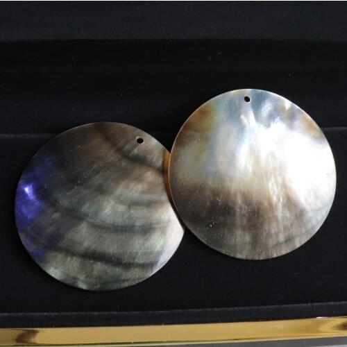 30MM 30Pcs 100% Natural Black Shell Round Jewelry Charms Pendants Jewellery Accessories Findings