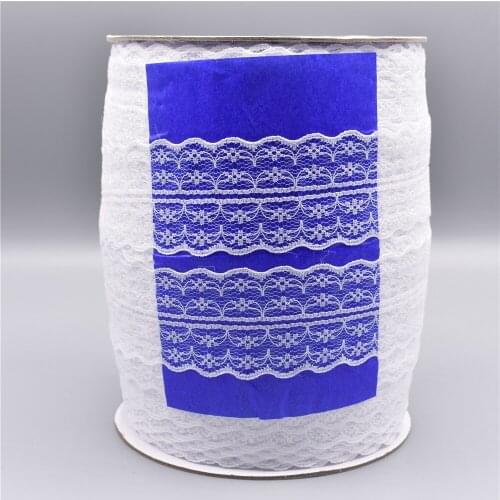 300 yards/Roll White Lace Ribbon Tape Width 45MM Trim Embroidered Wedding Dress Sewing african lace fabric applique Wholesale