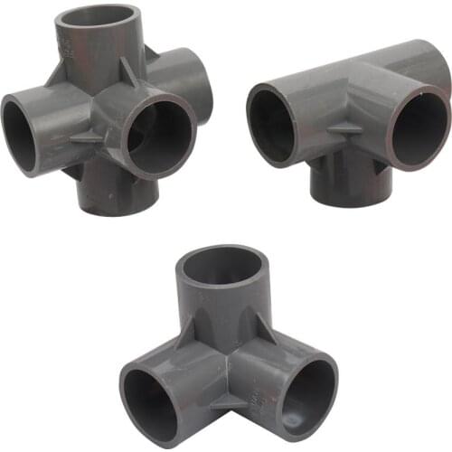 32mm 3D 3-way 4-way 5-way PVC Adapter Garden Agriculture Irrigation Connection Joint Fish Tank PVC Pipe Tube Fittings 1 Pc