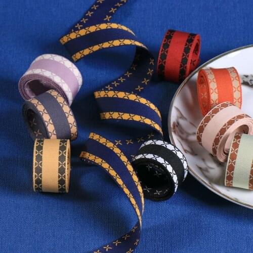 5 yards/lots Striped Jacquard Grosgrain Ribbon for DIY Hair Bow Accessories Cake Gift Bouquet Packaging Clothing Sewing Trims