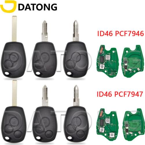 Datong World Car Remote Key For Renault Megane Modus Clio Kangoo Logan Sandero Duster 434Mhz ID46 PCF7947 Auto Smart Remote Key