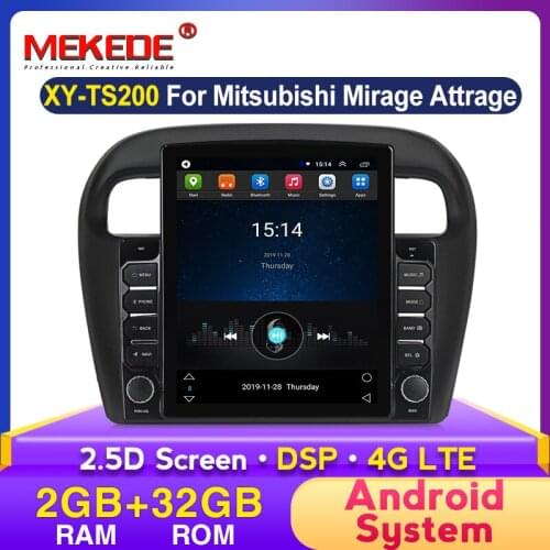 HD 1024*768 2.5D 2G+32G Tesla Style Screen for Mitsubishi Mirage Attrage 2012-2016 Android Car Radio Multimedia Player GPS Navi