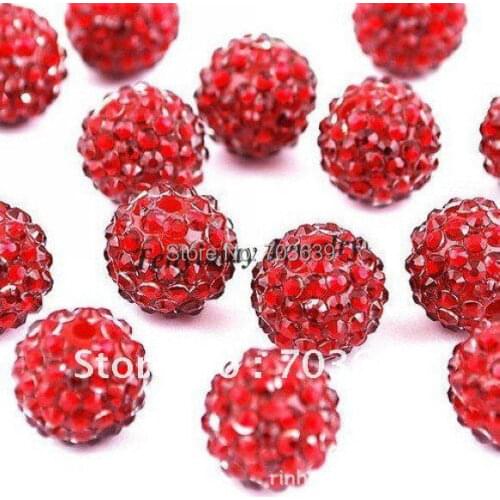 Resin Crystal Ball Beads 10mm Dark Red Spacer Bead Fit Jewelry DIY 50pcs Wholesale