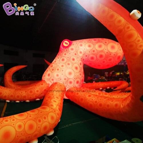 Custom Made 11.2x10.7x5.3 Meters Ocean Inflatable Large Octopus Balloon With Color Changing LED Lighting For Dec Toys - BG-O0277