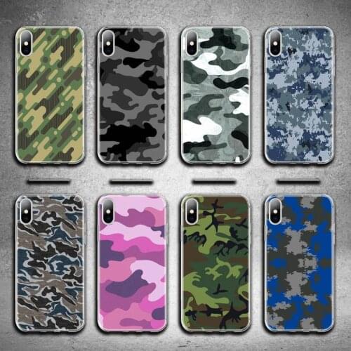 Camouflage Pattern Camo military Army Phone Case For iphone 12 11 Pro Max Mini XS Max 8 7 6 6S Plus X 5S SE 2020 XR Silicone