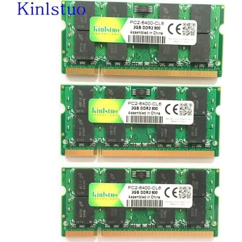 Kinlstuo For laptop New RAMs DDR2 2GB 800MHz PC 6400 memory 200pin SODIMM ddr2 2gb 667MHz PC5300 full compatible