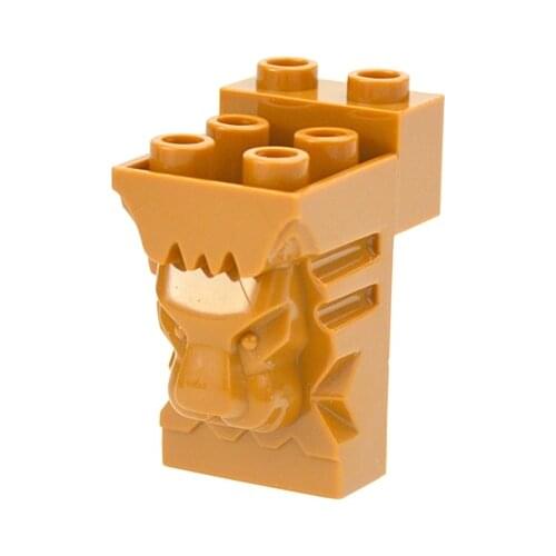MOC Building Blocks Modified 2x3x3 with Cutout and Lion Head Face Compatible with 30274 DIY Bricks Construction Educational Toys