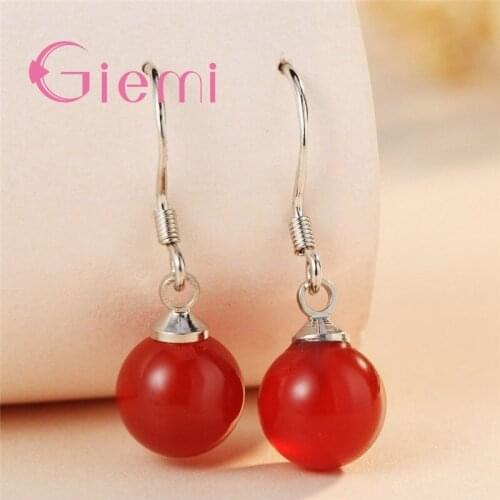 Round AAA Grade Stones 925 Sterling Silver Hook Earrings Jewelry Wedding Party Decoration Birthday Sweet Lovely Gift Hot Sale