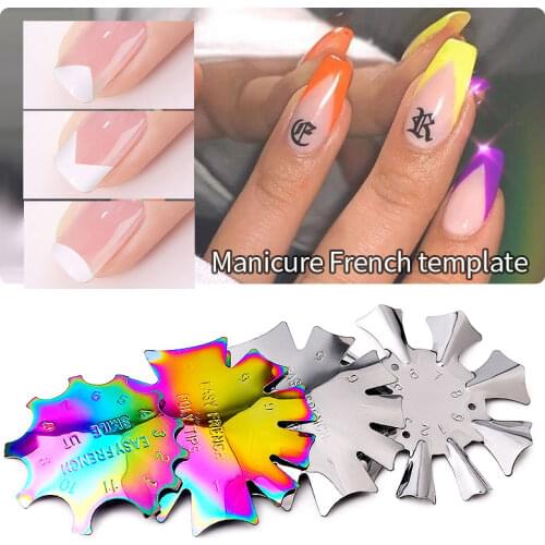 Misscheering Multi-Size Nail Templates for Manicure Design 2021 New Stainless Steel Nails Stencils Tools for DIY Art Decoration