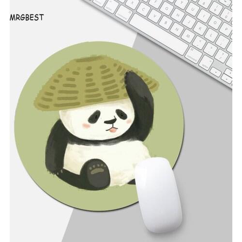 MRGBEST In Stock Round Small Size Mousepad Non-slip Softy Nature Rubber Pads Cute Panda Picture Desk Mats for Gaming or Office