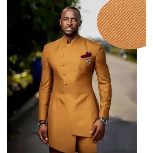 Slim Fit Men Suits Wedding Groom Tuxedos 2 Pieces (Jacket+Pants) Bridegroom Suits Front Button Design Best Man Prom Blazer