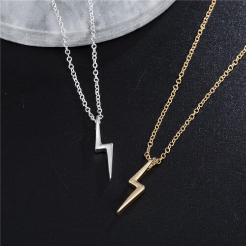 Lightning Necklaces for Women Stainless Steel Necklace Choker Long Chain for Girlfriend Gifts Pendants Fashion Jewelry