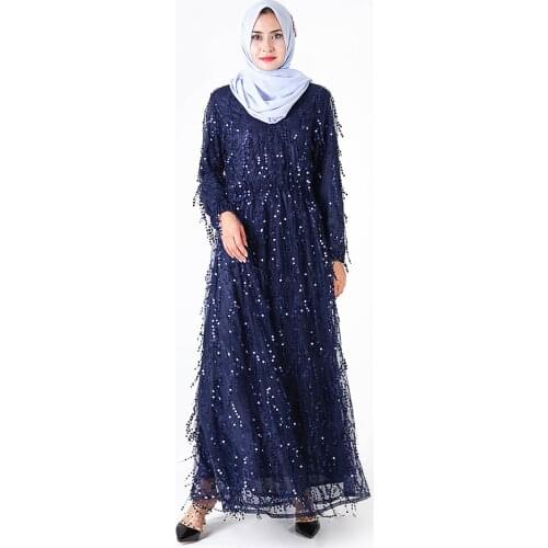 Tassel Sequins European and American Dress Womens Clothing dubai abaya muslim fashion women abaya dress