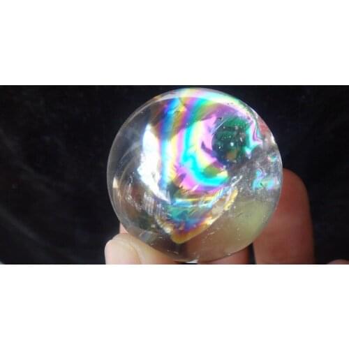 CLEAR Rainbow QUARTZ NATURAL CRYSTAL SPHERE BALL 62g