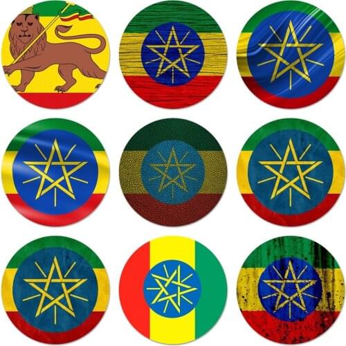 Retro ethiopia flag Badge Brooch Pin Accessories For Clothes Backpack Decoration gift 58mm