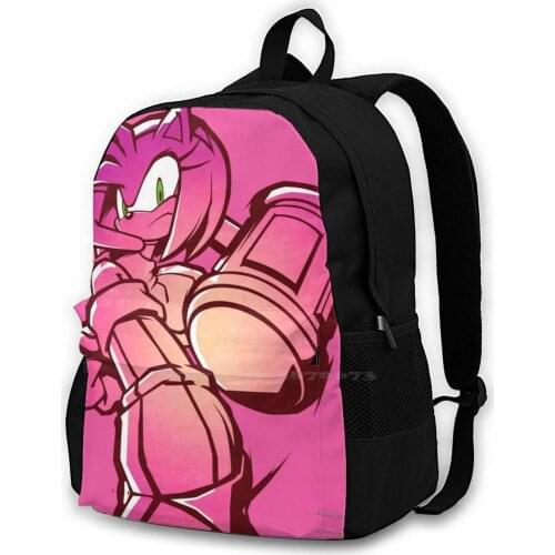 Amy Backpack For Student School Laptop Travel Bag Shadow The Hedgehog Tails Amy Knuckles Silver Heroes Metal Generations