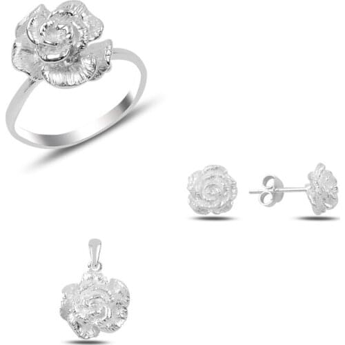 Silverlina Silver Rose Set