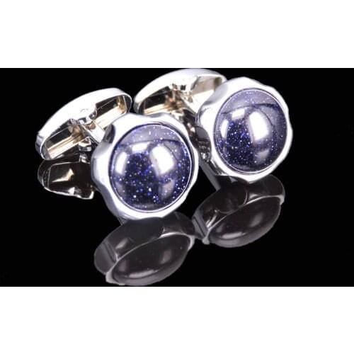 Blue Star Crystal Cufflinks high-end brand mens shirt blue Cufflinks French shirt round cufflinks, free air transport