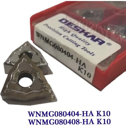 10PCS WNMG080404 WNMG080408 HA K10 Carbide Inserts DESKAR CNC Lathe Cutter Turning Tool External Turning Tool for Aluminum