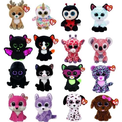 Ty Beanie Big Eyes Sequins Plush Fox Octopus Orangutan Ladybug Magical Plush Stuffed Toy Dolls Collectible Child Birthday Gift