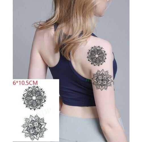 Waterproof Temporary Tattoo Sticker Kaleidoscope flowers corsage sexy cool ins Body Art Flash Tatto Fake Tatoo for Women Men