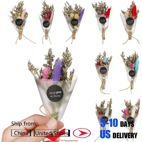 1Bunch Mini Natural Dried Flower Gypsophila Bouquet Real Flowers Creative Valentines Day Flowers Bouquet Wedding Party Decor