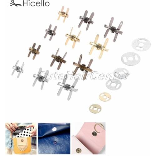 10 sets Metal Magnetic Snaps 10mm/14mm/18mm Buckles Buttons Press Decoration for Sewing Clothing Bag Purses Crafts Hicello