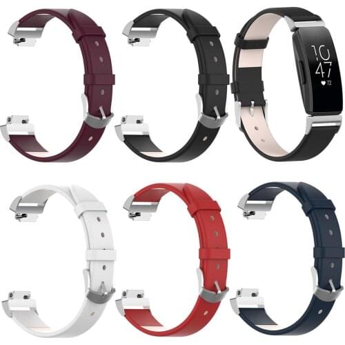 13.8mm Genuine Leather Wristband Watch Band Strap for Fitbit Inspire Inspire HR Fitness Tracker Smart Accessory
