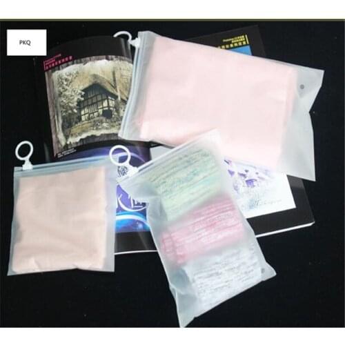 50pcs Zip Lock Bag with ring zipper Frosted Plastic Storage Bag For Clothing Socks Organizer Bag Travel Packaging bag