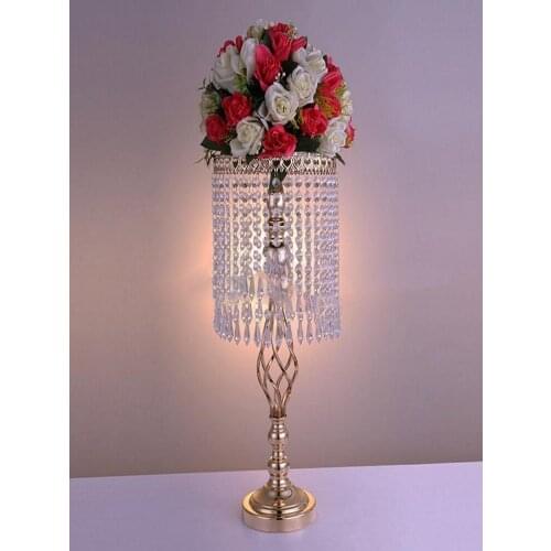 70cm tall Wedding flower Decoration iron vase Crystal Cake Stand wedding table centerpieces Wedding aisle walkway road lead