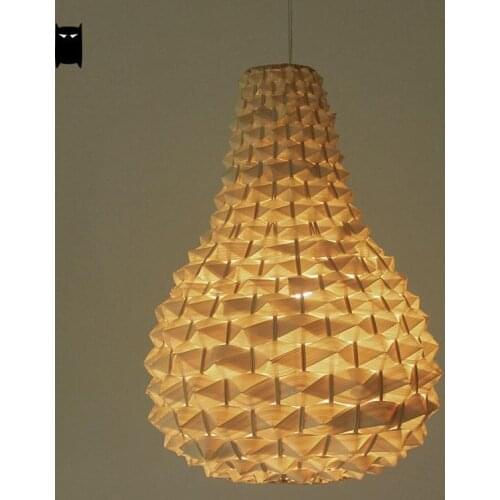 Bamboo Wicker Rattan Pineapple Pendant Light Fixture Country Rustic Hanging Lamp Avize Luminaria Dining Table Room Restaurant