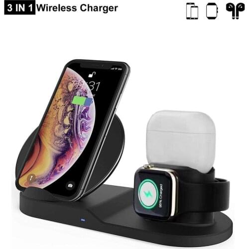 3 In1 Qi Wireless Charger Stand for X XS MAX XR 8 Fast Charging Dock Station for Watch 4 3 2 1