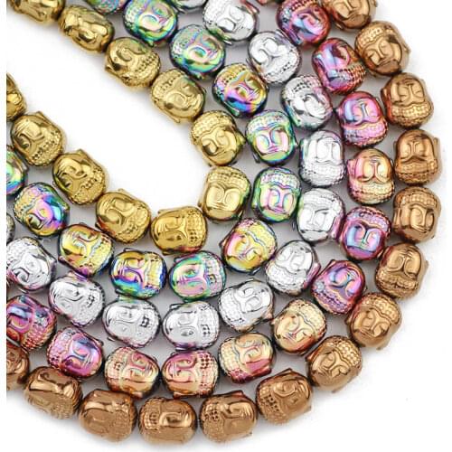 10x8MM Natural Stone Blue,Gold,Purple Avalokitesvara Buddha Hematite Beads 20pcs Loose Beads For Jewelry Making Diy Bracelets