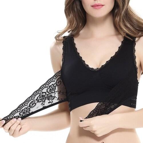 Women Bras Adjustable Gathered Rimless Sleep Bra Vest Style Seamless Breathable Sexy Front Cross Side Buckle Wireless Lace Bra