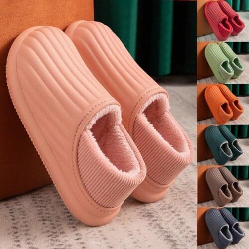 Home Slippers For Men Women Winter Furry Short Plush Slippers Non Slip Bedroom Slipper Couple Soft Indoor Shoes Male Fur Slides