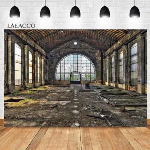 Laeacco Retro Dilapidated Interior Ancient Building Photocall Background Baby Customized Poster Portrait Photographic Backdrops
